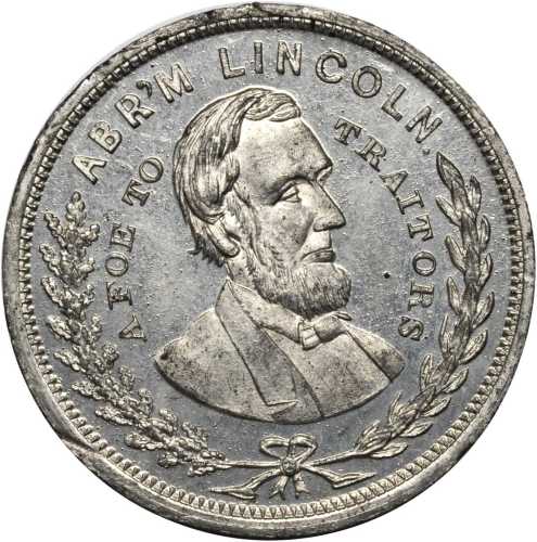 1864 Abraham Lincoln. DeWitt-AL 1864-7. White metal. 31.1 mm. Mint State.