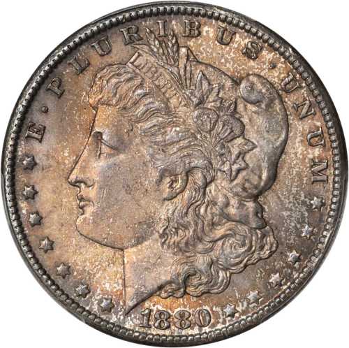 1880-CC Morgan Silver Dollar. MS-63 (PCGS).