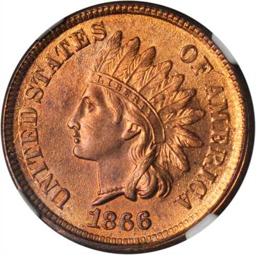 1866 Indian Cent. Unc Details--Altered Color (NGC).