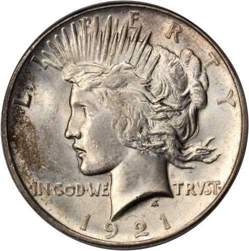 1921 Peace Silver Dollar. High Relief. MS-62 (PCGS).