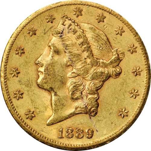 1889-CC Liberty Head Double Eagle. AU-53 (PCGS).