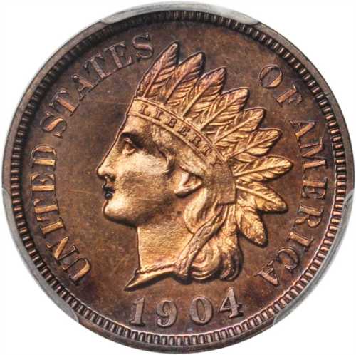 1904 Indian Cent. Proof-65 RB (PCGS).