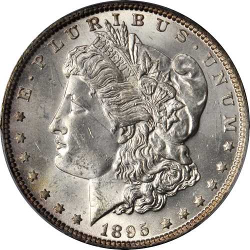 1895-O Morgan Silver Dollar. MS-63+ (PCGS).