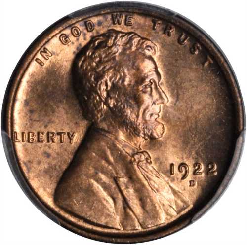 1922-D Lincoln Cent. MS-64 RD (PCGS).