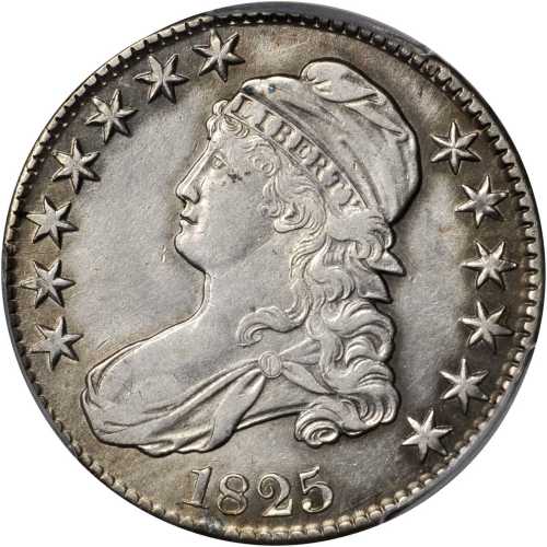 1825 Capped Bust Half Dollar. O-107. Rarity-2. AU Details--Cleaned (PCGS).