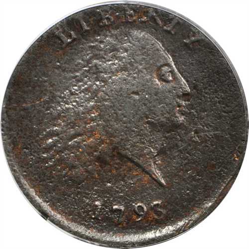1793 Flowing Hair Cent. Chain Reverse. S-3. Rarity-3-. AMERICA, Without Periods. Good-6 (PCGS). OGH.
