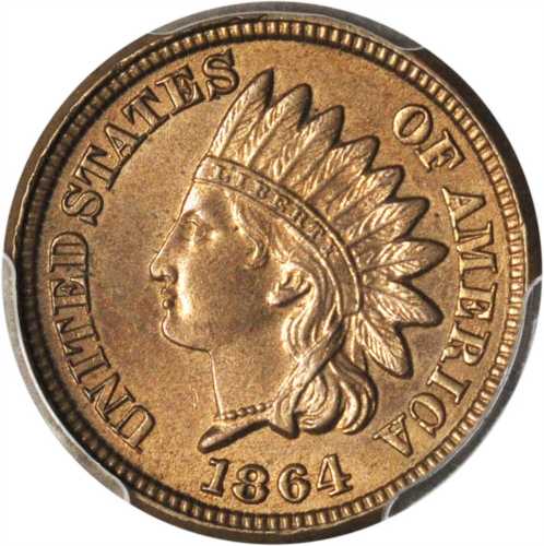 1864 Indian Cent. Copper-Nickel. MS-64 (PCGS).