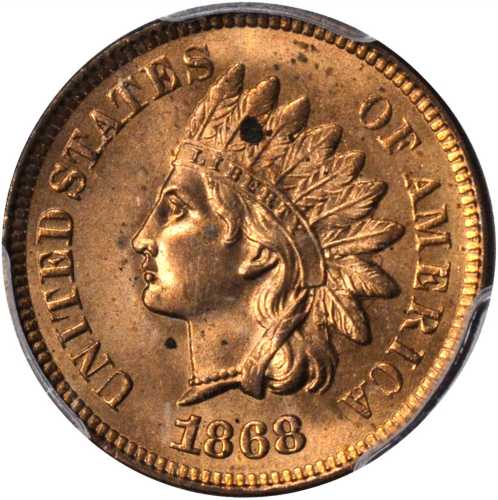 1868 Indian Cent. Snow-1, FS-101. Doubled Die Obverse. Unc Details--Environmental Damage (PCGS).