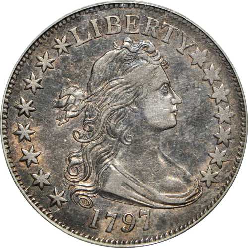 1797 Draped Bust Half Dollar. Small Eagle. O-101a, T-1. Rarity-4+. VF-30 (PCGS). OGH.