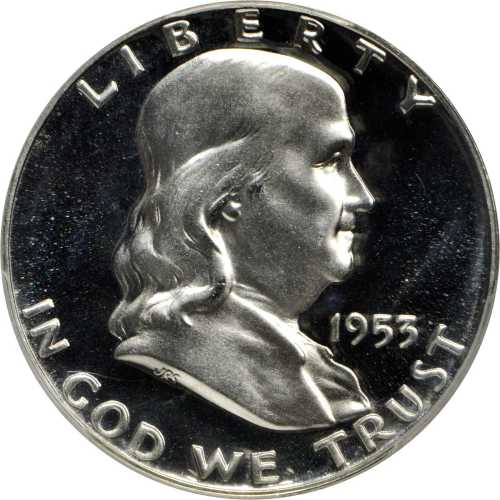 1953 Franklin Half Dollar. Proof-68 Cameo (PCGS). CAC.