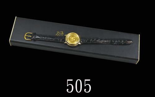 GOLDQUEST女装金质腕表，24K.999.9金，重6克，原盒证书，限量30000枚，编号2480GOLDQUEST Gold Lady Abacus Magnetic Movement Coin