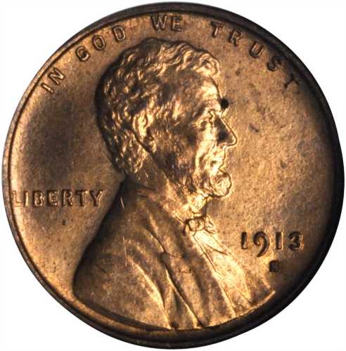 1913-S Lincoln Cent. MS-64 RB (ANACS). OH.