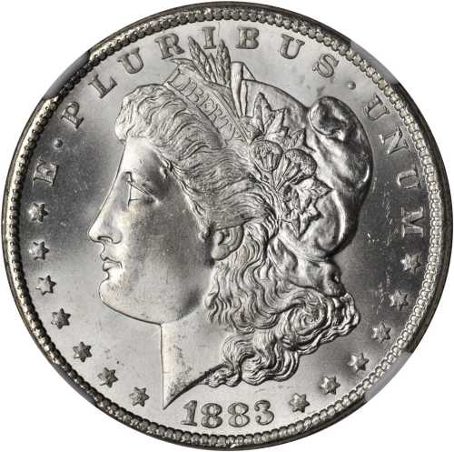 1883-CC Morgan Silver Dollar. MS-66+ (NGC). CAC.