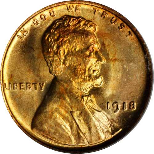 1918 Lincoln Cent. MS-66 RD (PCGS). CAC.