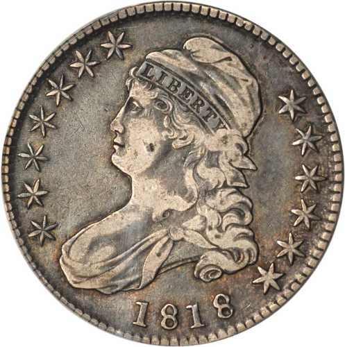 1818 Capped Bust Half Dollar. O-111. Rarity-1. VF-25 (ANACS).