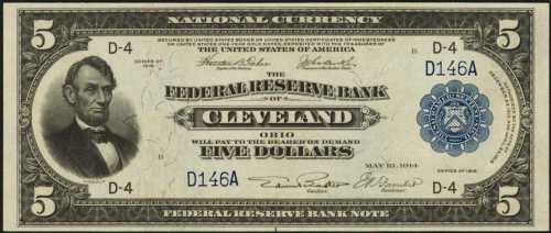 Fr. 785 (W-913-D). 1918 $5 Federal Reserve Bank Note. Cleveland. PCGS Superb Gem New 68 PPQ.