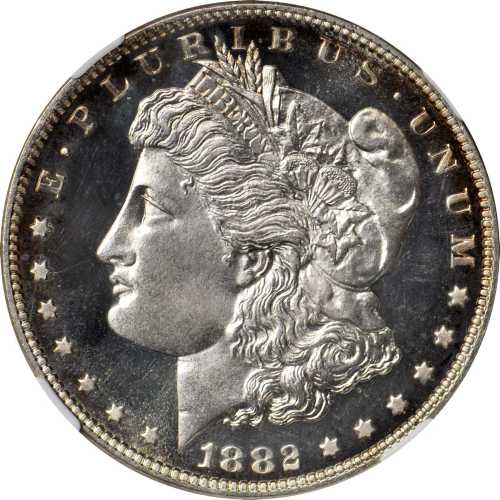 1882 Morgan Silver Dollar. Proof-67 Cameo (NGC).