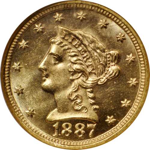 1887 Liberty Head Quarter Eagle. MS-66 (NGC).