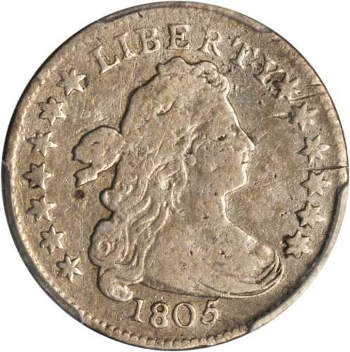 1805 Draped Bust Dime. JR-2. Rarity-1. 4 Berries. Fine Details--Repaired (PCGS).