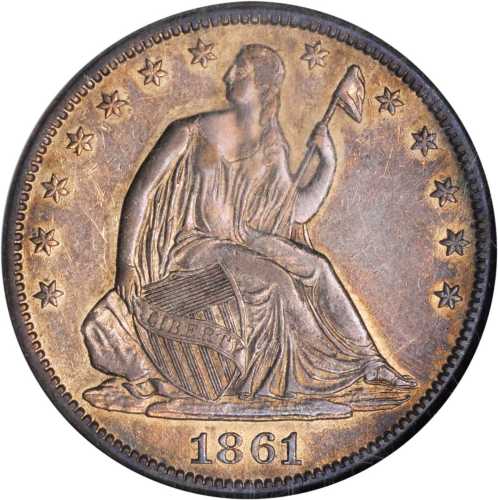 1861-S Liberty Seated Half Dollar. WB-9. Rarity-2. Large S. AU-50 (NGC).