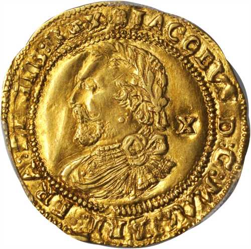英国。詹姆斯一世(1603 - 25)1/2劳雷尔金币。
