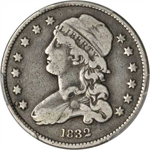 1832 Capped Bust Quarter. B-2. Rarity-2. Fine-15 (PCGS).