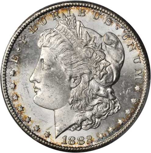 1882-CC Morgan Silver Dollar. MS-63 (PCGS).