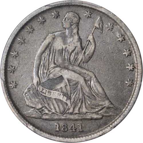 1841-O Liberty Seated Half Dollar. WB-2. Rarity-5. Medium O, Baseball Die Cracks. VF-25 (PCGS).