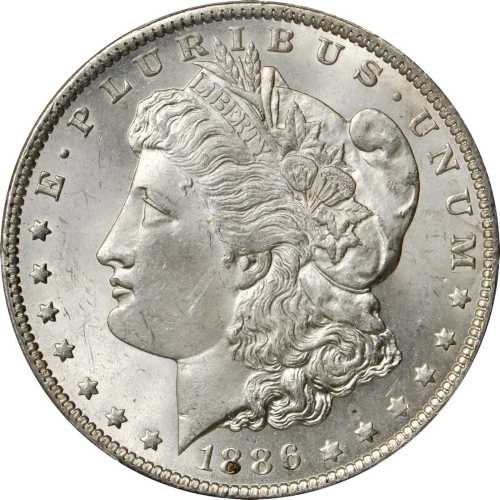 1886-O Morgan Silver Dollar. MS-64 (PCGS).