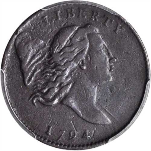 1794 Liberty Cap Half Cent. C-1a. Rarity-3.  Large Edge Letters. VF-30 (PCGS).