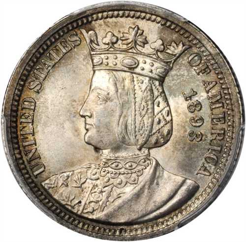 1893 Isabella Quarter. MS-63 (PCGS).