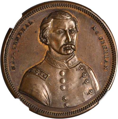 1864 George McClellan. DeWitt-GMcC 1864-8. Copper. 34 mm. MS-64 BN (NGC).
