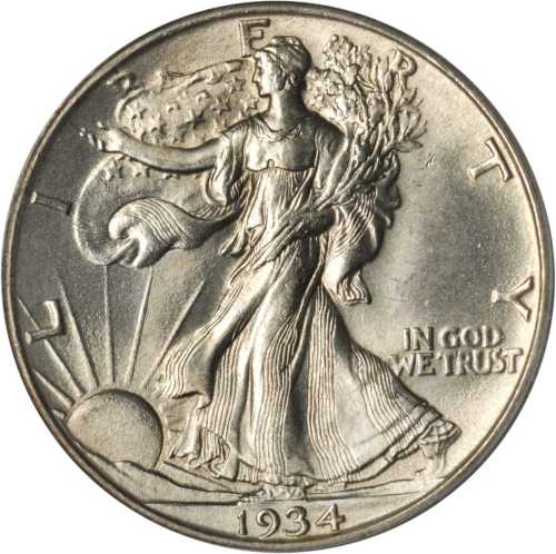 1934 Walking Liberty Half Dollar. MS-64 (PCGS). CAC.