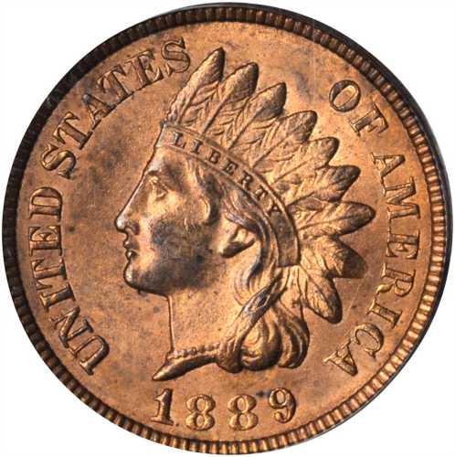 1889 Indian Cent. MS-64 RB (PCGS). CAC.