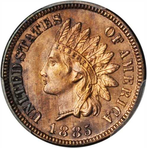1885 Indian Cent. Proof. Unc Details--Cleaned (PCGS).