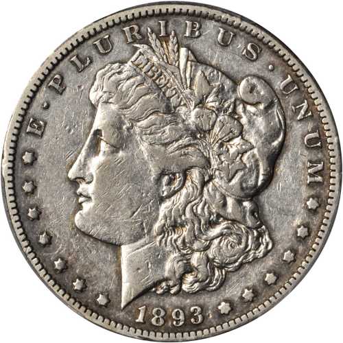 1893-CC Morgan Silver Dollar. EF-40 (PCGS). Secure Holder.