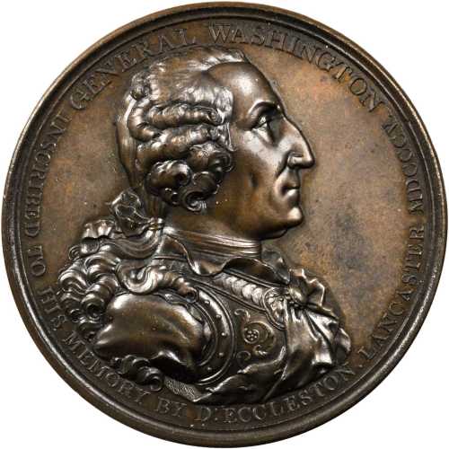 1805 Washington Eccleston Medal. Bronze. 75.8 mm. By Thomas Webb for Daniel Eccleston. Musante GW-88