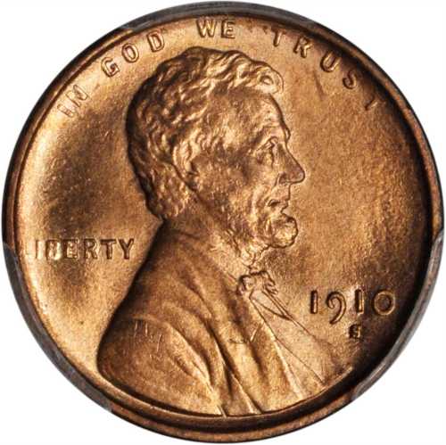 1910-S Lincoln Cent. MS-64 RD (PCGS).