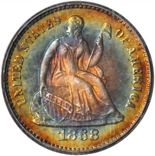 1868 Liberty Seated Half Dime. Proof-64 (PCGS). OGH.