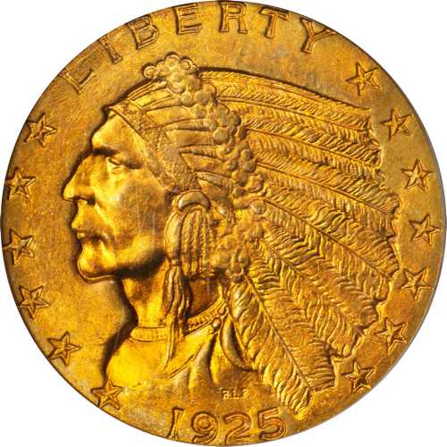 1925-D Indian Quarter Eagle. MS-65 (PCGS). OGH.