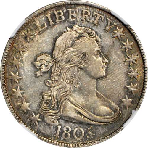 1805/4 Draped Bust Half Dollar. O-101, T-4. Rarity-3. AU Details--Cleaned (NGC).