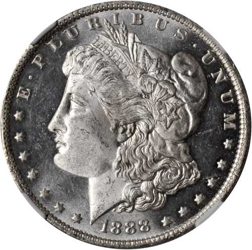 1888-O Morgan Silver Dollar. MS-65 PL (NGC).