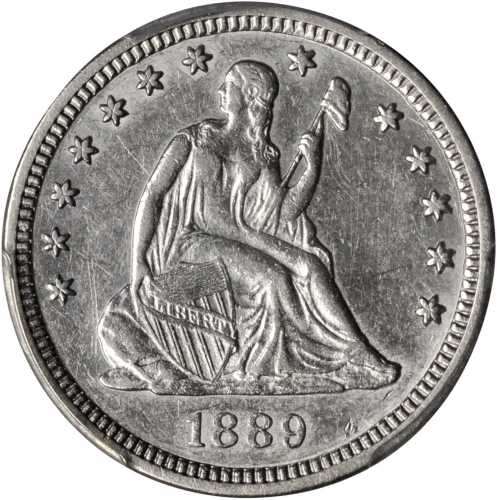 1889 Liberty Seated Quarter. AU Details--Tooled (PCGS).