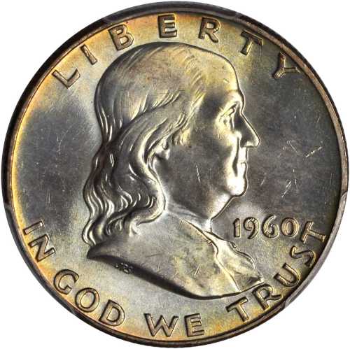 1960 Franklin Half Dollar. MS-65+ FBL (PCGS).