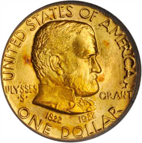 1922 Grant Memorial Gold Dollar. Star. MS-65 (PCGS).