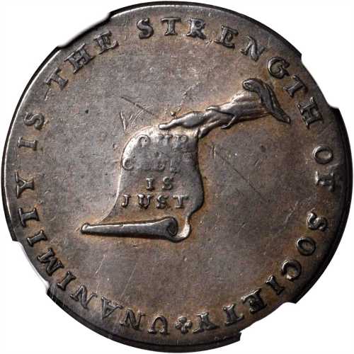 Undated (ca. 1793-1795) Kentucky Token. W-8800. Rarity-1. Copper. Plain Edge. AU-55 BN (NGC).