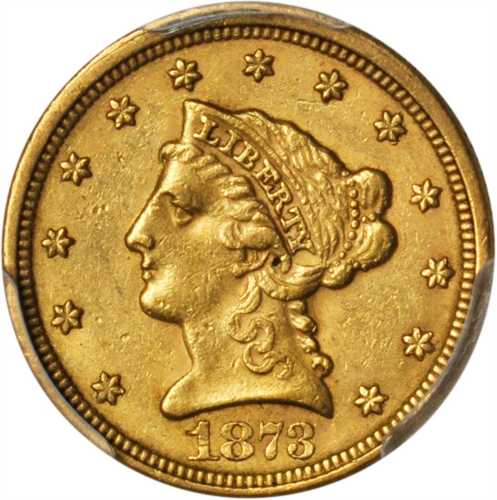1873 Liberty Head Quarter Eagle. Close 3. AU-55 (PCGS).