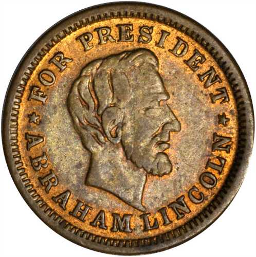 Undated (1861-1865) Abraham Lincoln / Andrew Johnson. Fuld-132A/149 a. Rarity-5. Copper. 19 mm. EF-4