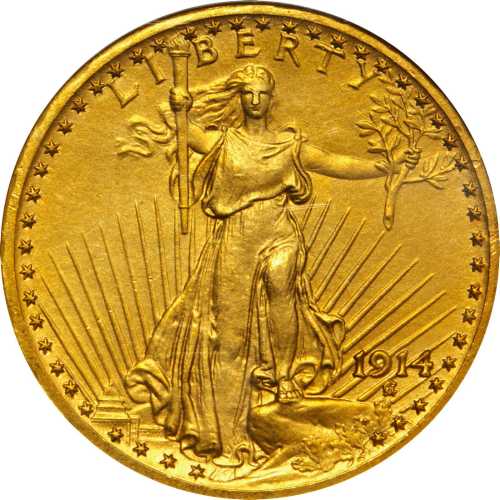 1914 Saint-Gaudens Double Eagle. Proof-62 (NGC).