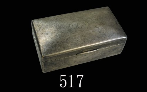 英国银质雪茄盒，重484克Britain silver cigar case, wgt 484grm, 168x90x55mm